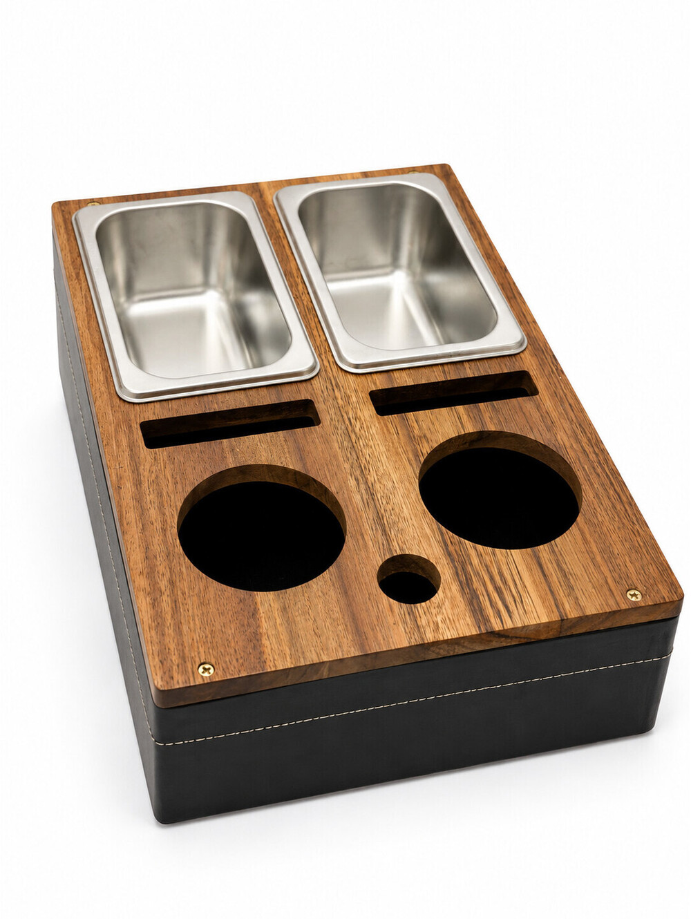 Couch Cup Holder Arm Tray Side Table Remote Caddy Acacia Wood NEW Removable Tray